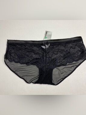 BWT Silvia BLK Lacy Boy Shorts, XL